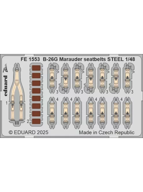 Eduard - B-26F Marauder seatbelts STEEL   ICM