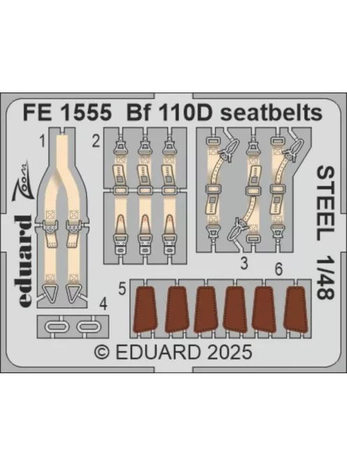 Eduard - Bf 110D seatbelts STEEL  EDUARD