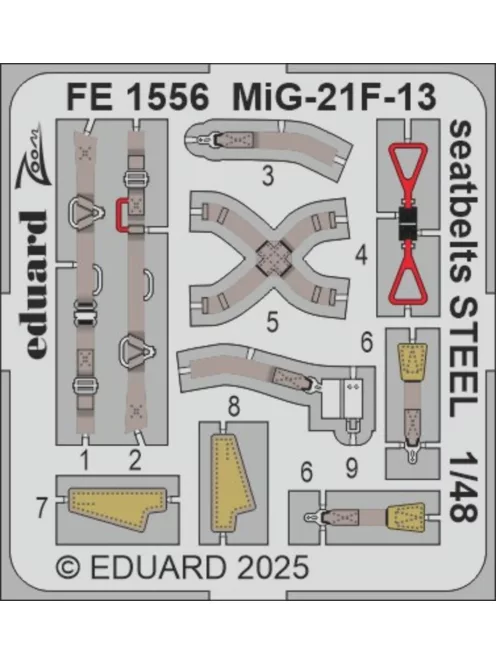 Eduard - MiG-21F-13 seatbelts STEEL 1/48 for Eduard