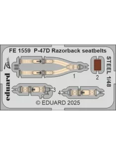 Eduard - P-47D Razorback seatbelts STEEL for Miniart