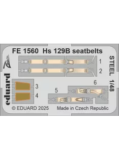Eduard - Hs 129B seatbelts STEEL for Takom