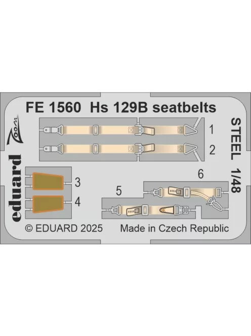 Eduard - Hs 129B seatbelts STEEL for Takom