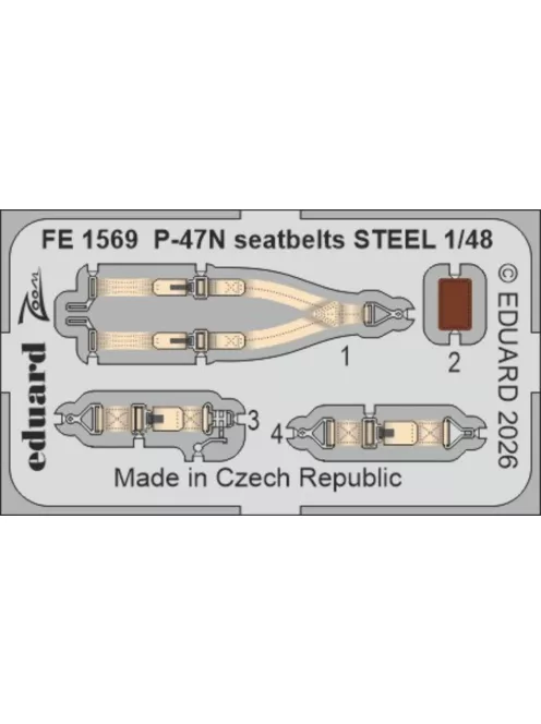 Eduard - P-47N seatbelts STEEL for Miniart