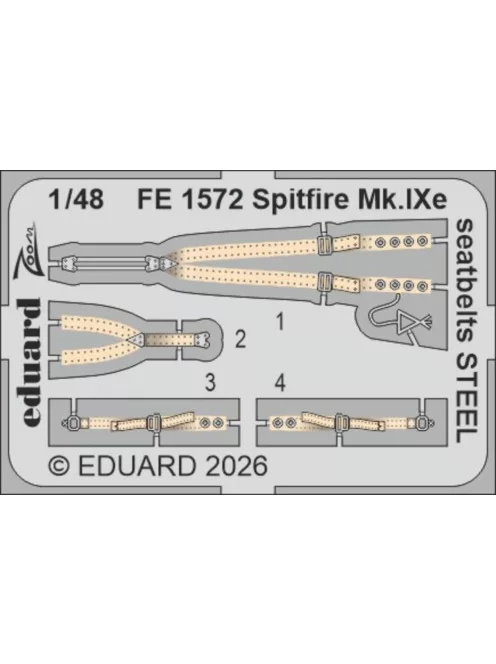 Eduard - Spitfire Mk.IXe seatbelts STEEL for Airfix