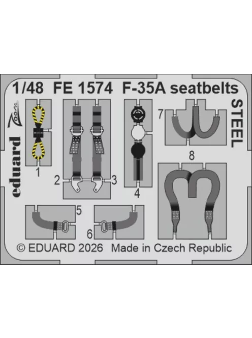 Eduard - F-35A seatbelts STEEL for Italeri
