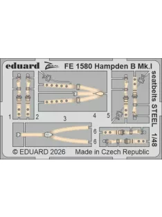 Eduard - Hampden B Mk.I seatbelts STEEL for ICM