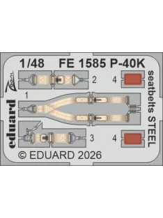 Eduard - P-40K seatbelts STEEL for Eduard