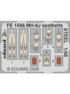 Eduard - MH-6J seatbelts STEEL for ICM