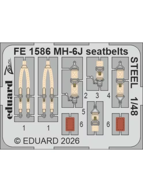 Eduard - MH-6J seatbelts STEEL for ICM