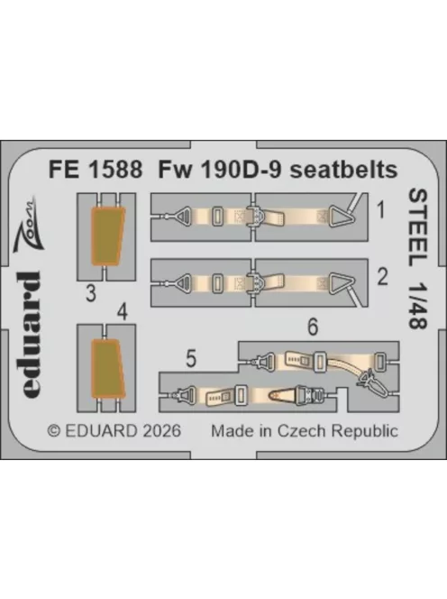 Eduard - Fw 190D-9 seatbelts STEEL for Miniart