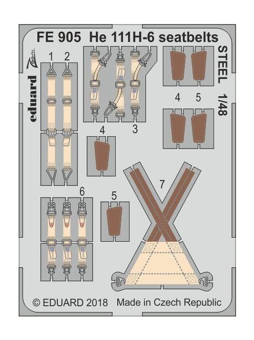 Eduard - HE 111H-6 seatbelts STEEL for ICM 