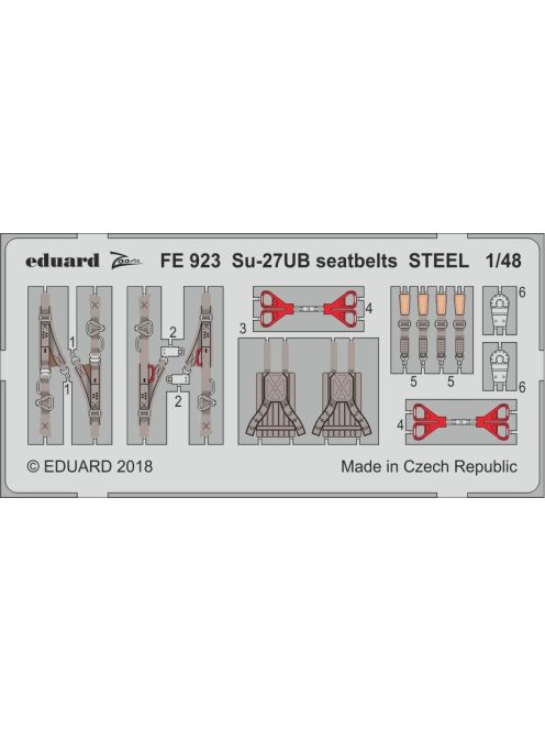 Eduard - Su-27UB seatbelts STEEL for Hobby Boss 