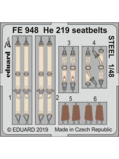 Eduard - He 219 seatbelts STEEL for Tamiya 