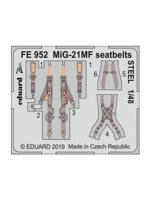 Eduard - MiG-21MF seatbelts STEEL for Eduard 