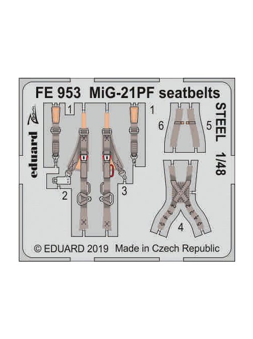 Eduard - MiG-21PF seatbelts STEEL for Eduard 