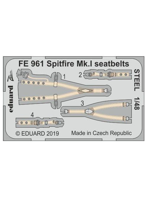 Eduard - Spitfire Mk.I seatbelts STEEL f. Tamiya 