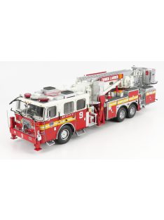   Edicola - SEAGRAVE TRUCK TOWER LADDER 9 SCALA FIRE DEPT. CITY OF NEW YORK - VIGILI DEL FUOCO - FIRE ENGINE - 55cm RED WHITE