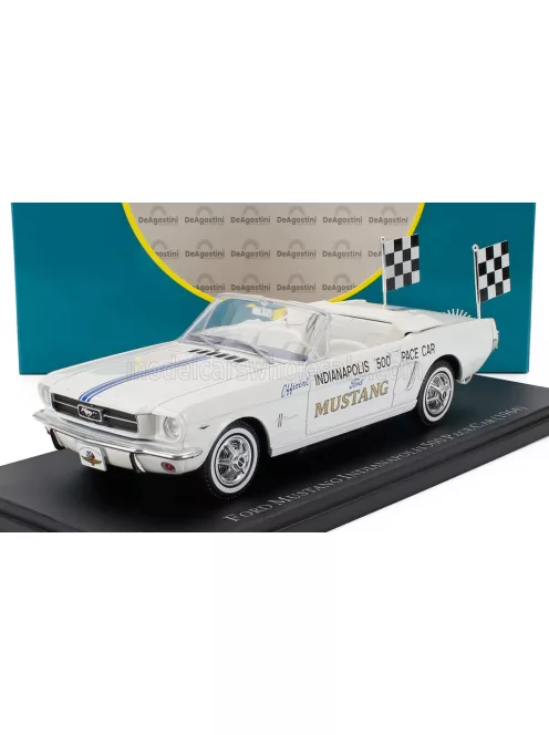 Edicola - FORD USA MUSTANG CABRIOLET OFFICIAL PACE CAR INDIANAPOLIS 500 1964 WHITE BLUE