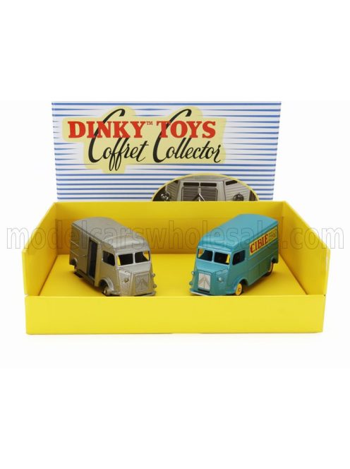 Edicola - CITROEN SET L'INDISPENSABLE CITROEN 2X H-TYPE 1200kg VAN CIBIE 1955 - COFFRET BOX SILVER BLUE