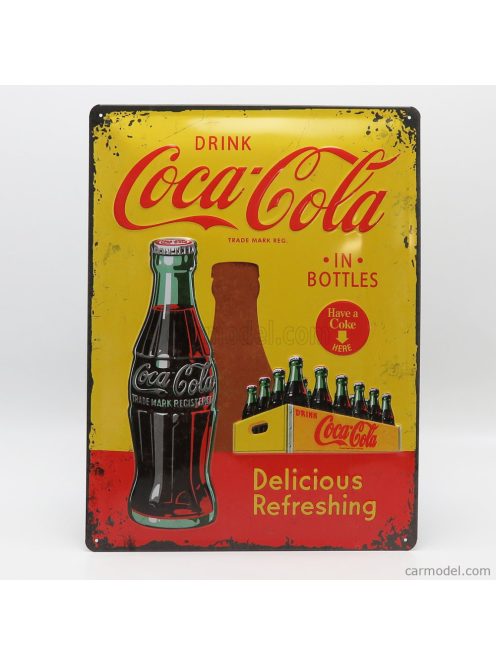 Edicola - Accessories 3D Metal Plate - Coca-Cola Bottles 1930-40 Yellow Red
