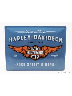   Edicola - Accessories 3D Metal Plate - Harley Davidson Logo Blue Orange