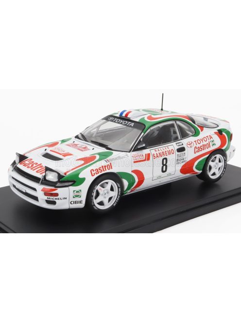 Edicola - TOYOTA  CELICA GT4 TURBO 4WD (ST185) N 8 WINNER RALLY SANREMO 1994 DIDIER AURIOL - BERNARD OCCELLI WHITE RED GREEN