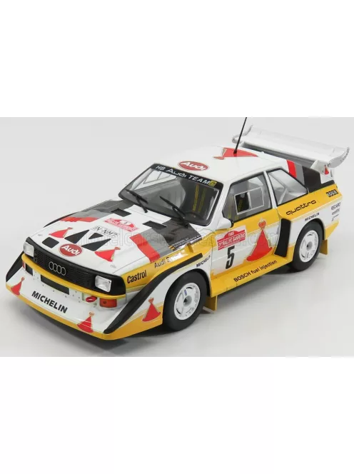 Edicola - AUDI QUATTRO SPORT E2 S1 N 5 WINNER RALLY SANREMO 1985 WALTER ROHRL - CHRISTIAN GEISTDORFER WHITE YELLOW