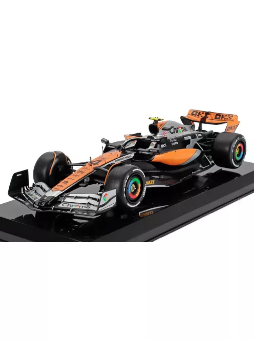 Edicola - McLAREN F1 MCL60 TEAM McLAREN N 4 2nd BRITISH GP 2023 LANDO NORRIS - BLISTER BOX ORANGE BLACK