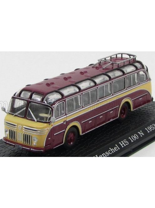 Edicola - HENSCHEL HS100N AUTOBUS 1953 - DAMAGE DISPLAY BOX BORDEAUX CREAM