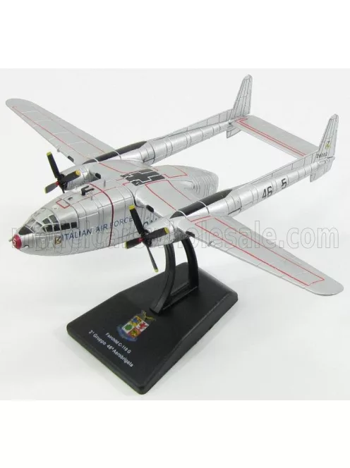Edicola - FAIRCHILD C119G 2nd GRUPPO 46th TRASPORTI AEROBRIGATA MILITARY AIRPLANE 1947 13cm X 16.5cm SILVER RED
