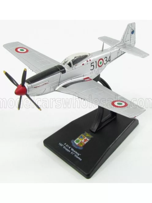 Edicola - NORTH AMERICAN F51K CACCIA MUSTANG 155th GRUPPO 51th STORMO MILITARY AIRPLANE 1940 9.5cm X 11cm SILVER