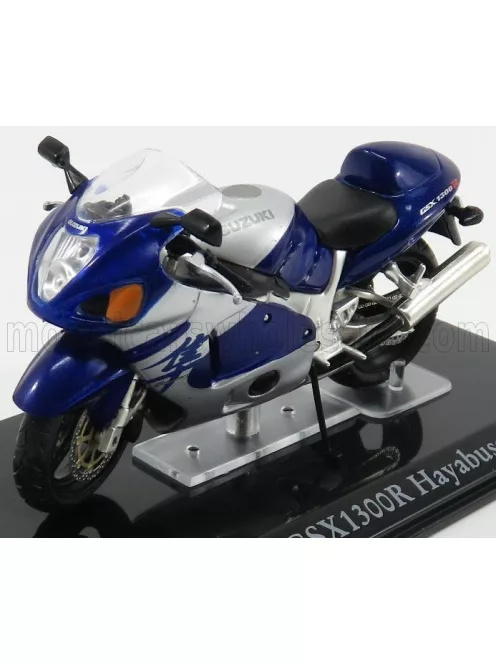 Edicola - SUZUKI GSX1300R HAYABUSA - DAMAGE DISPLAY BOX BLUE MET SILVER