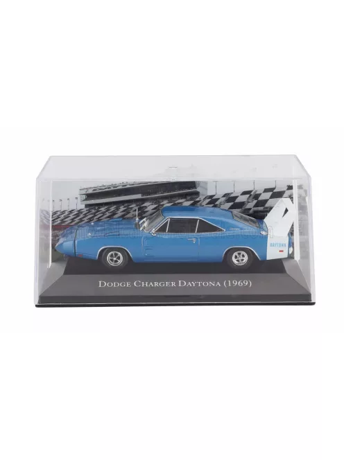 Edicola - DODGE CHARGER DAYTONA 1969 - CON VETRINA - WITH SHOWCASE BLUE WHITE