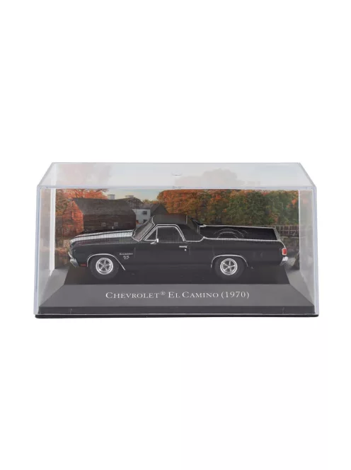 Edicola - CHEVROLET EL CAMINO PICK-UP 1970 - CON VETRINA - WITH SHOWCASE BLACK WHITE