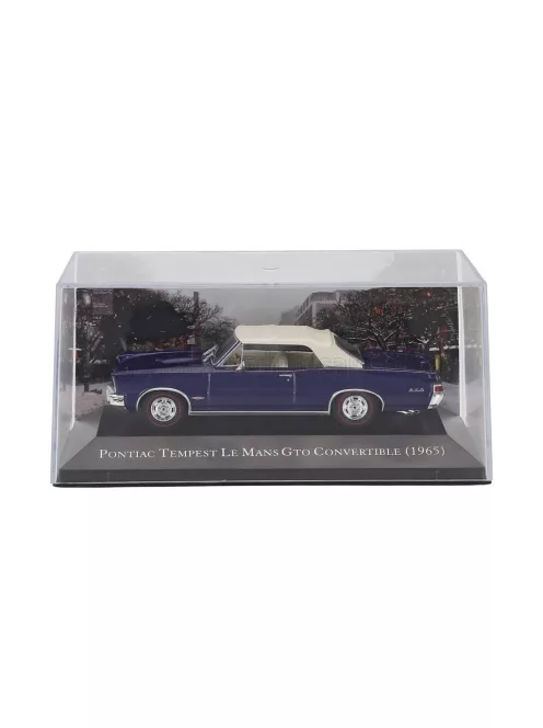 Edicola - PONTIAC TEMPEST LE MANS GTO CABRIOLET CLOSED 1965 - CON VETRINA - WITH SHOWCASE BLUE BEIGE
