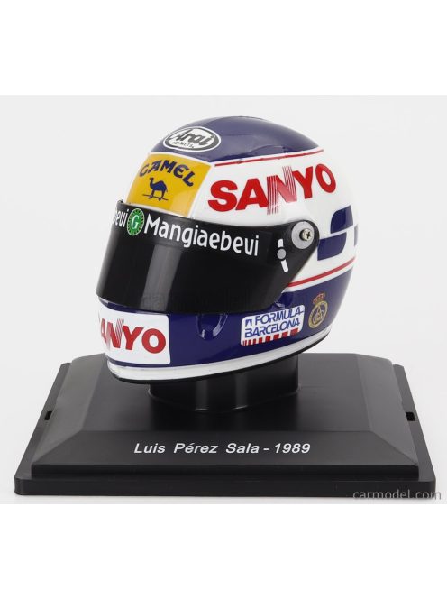 Edicola - Helmet F1 Casco - Minardi M189 N 24 Season 1989 Luis Perez Sala White Blue Yellow