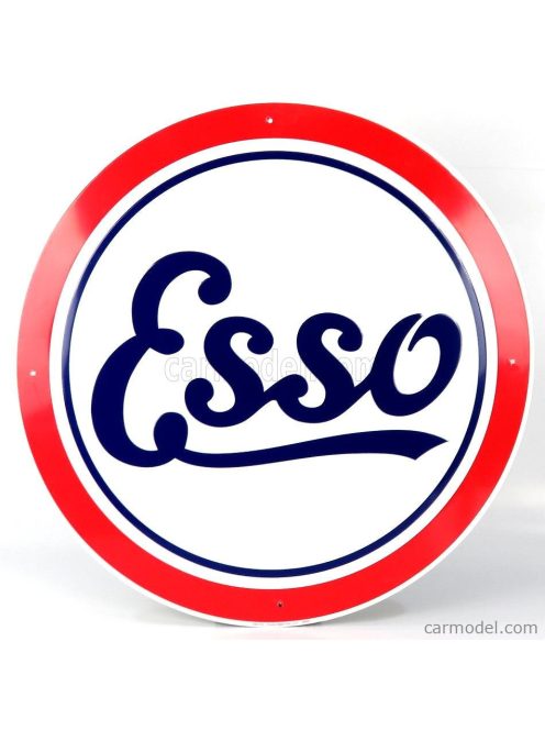 Edicola - Accessories Metal Round Plate - Esso White Blue Red