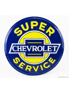   Edicola - Accessories Metal Round Plate - Chevrolet Super Service Yellow Blue
