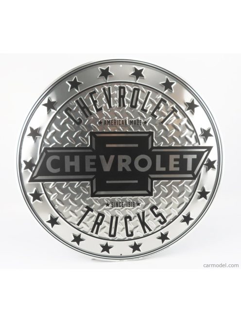 Edicola - Accessories Metal Round Plate - Chevrolet Trucks Silver Black
