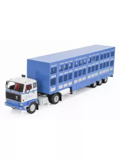   Edicola - VOLVO F89 TRUCK COMMERCE D'OVINS DU LARZAC MILLAU - LIVESTOCK TRANSPORTER - TRASPORTO ANIMALI 1978 - WITHOUT CARD BOX LIGHT BLUE WHITE