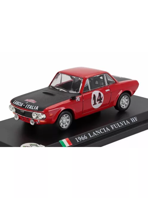 Edicola - LANCIA FULVIA HF COUPE N 14 RALLY MONTECARLO 1966 SANDRO MUNARI - GEORGES HARRIS RED BLACK