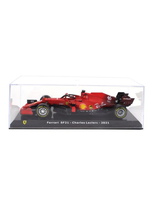 Edicola - FERRARI F1 SF21  TEAM SCUDERIA FERRARI MISSION WINNOW N 16 SEASON 2021 CHARLES LECLERC - CON VETRINA - WITH SHOWCASE RED