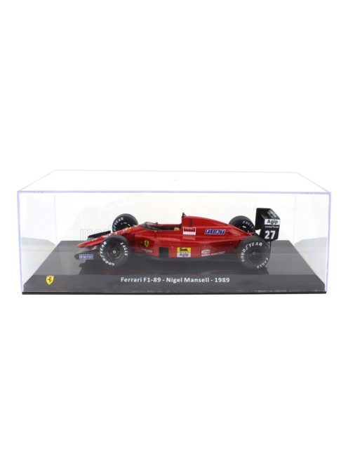 Edicola - FERRARI F1  F1-89 N 27 SEASON 1989 NIGEL MANSELL - CON VETRINA - WITH SHOWCASE RED BLACK