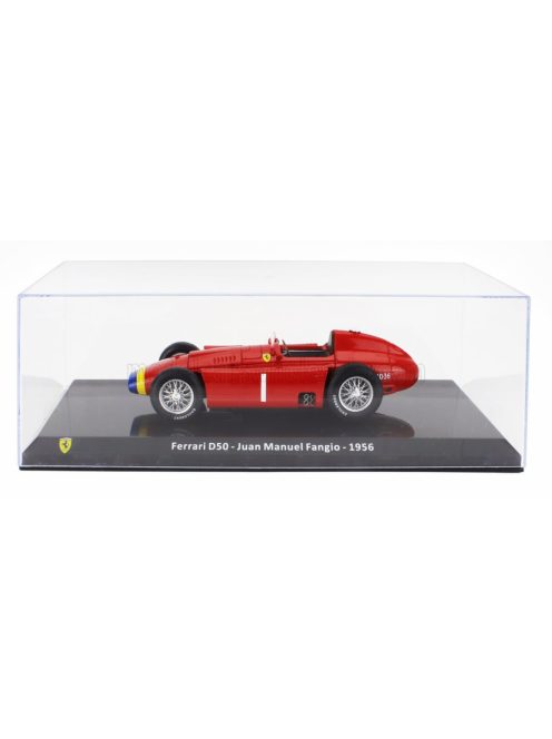 Edicola - FERRARI  F1  D50 N 1 WORLD CHAMPION SEASON 1956 JUAN MANUEL FANGIO - CON VETRINA - WITH SHOWCASE RED