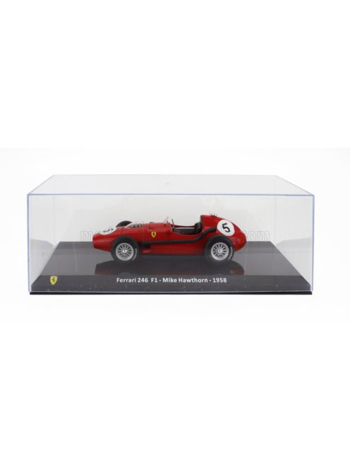 Edicola - FERRARI F1 DINO 246 N 5 WORLD CHAMPION 1958 MIKE HAWTHORN - CON VETRINA - WITH SHOWCASE RED