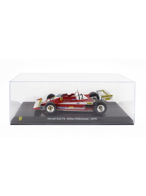 Edicola - FERRARI F1  312 T3 N 12 SEASON 1978 GILLES VILLENEUVE - CON VETRINA - WITH SHOWCASE RED WHITE