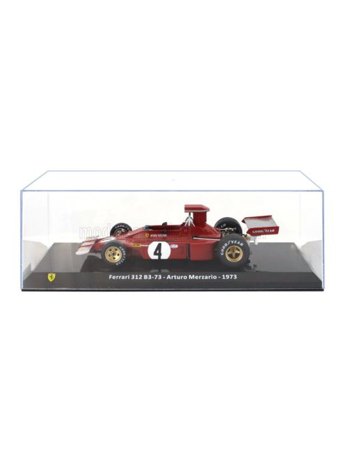 Edicola - FERRARI F1  312 B3 N 4 SEASON 1973 ARTURO MERZARIO - CON VETRINA - WITH SHOWCASE RED