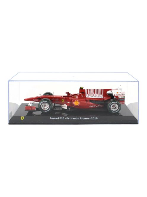 Edicola - FERRARI F1  F10 N 8 SEASON 2010 FERNANDO ALONSO - CON VETRINA - WITH SHOWCASE F-1 RED MET WHITE