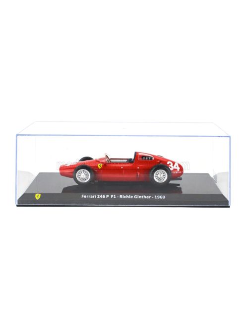 Edicola - FERRARI F1  246P N 34 SEASON 1960 RICHIE GINTHER - CON VETRINA - WITH SHOWCASE RED