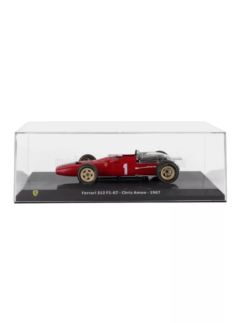 Edicola - FERRARI F1 312 F1-67 N 1 SEASON 1967 CHRIS AMON - CON VETRINA - WITH SHOWCASE RED